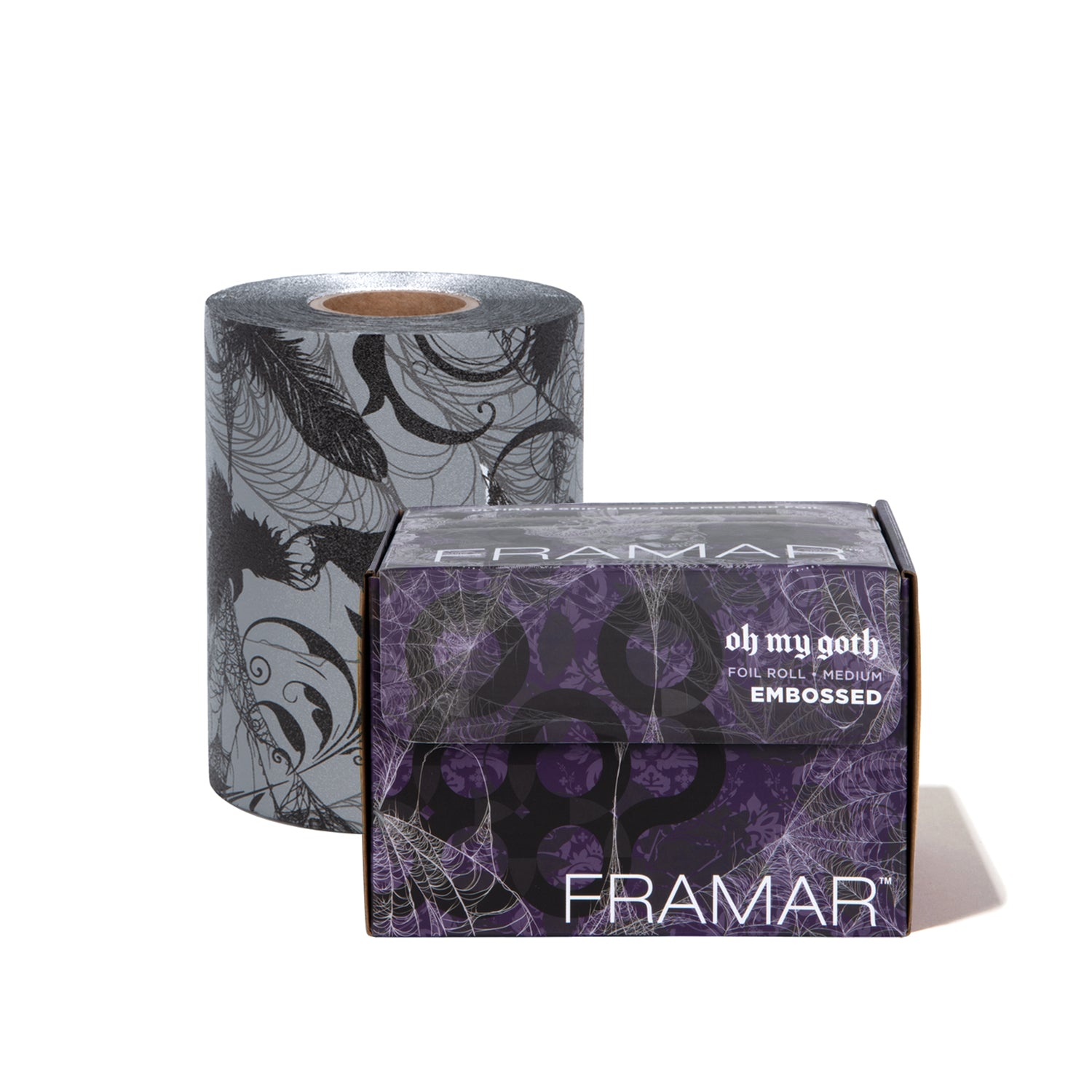 Framar Back in Black Embossed Roll Aluminum Foil, Hair Foils For