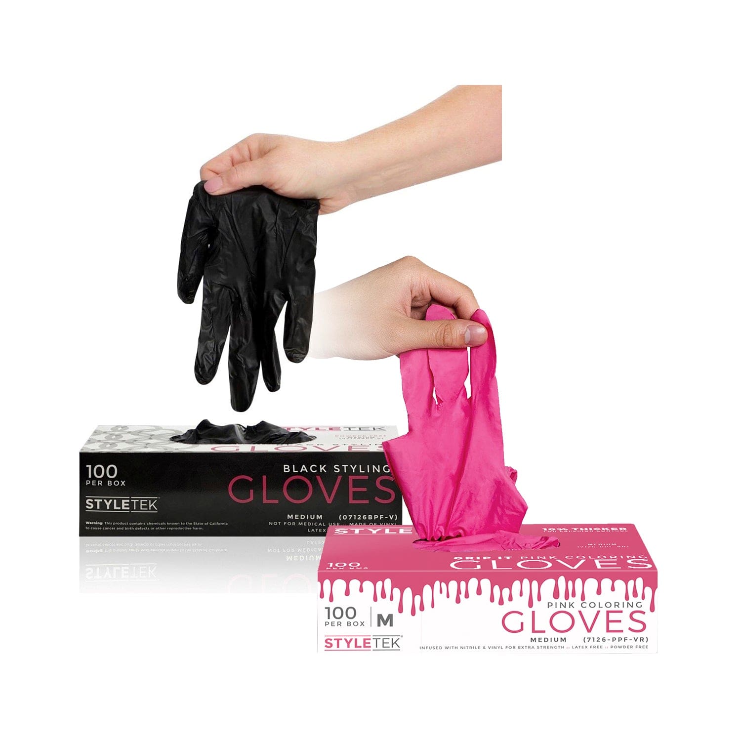 Styletek Black Pink Coloring Gloves1