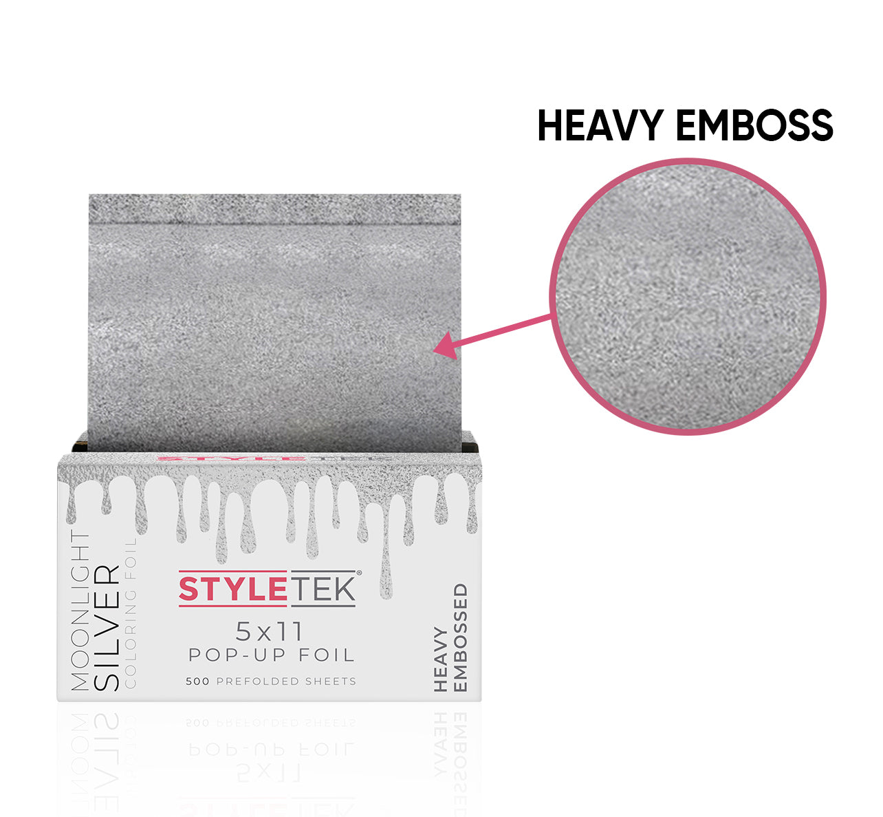 Styletek Silver Pop-Up Foil Heavy Emboss Shop Salon Products Online GEORGIA ATLANTA ROME ROCKMART