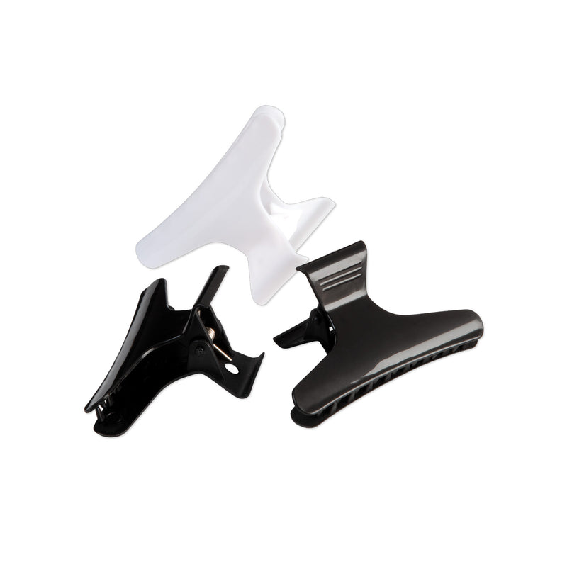 Burmax - Butterfly Clamps, Wide, Black & White - 3"