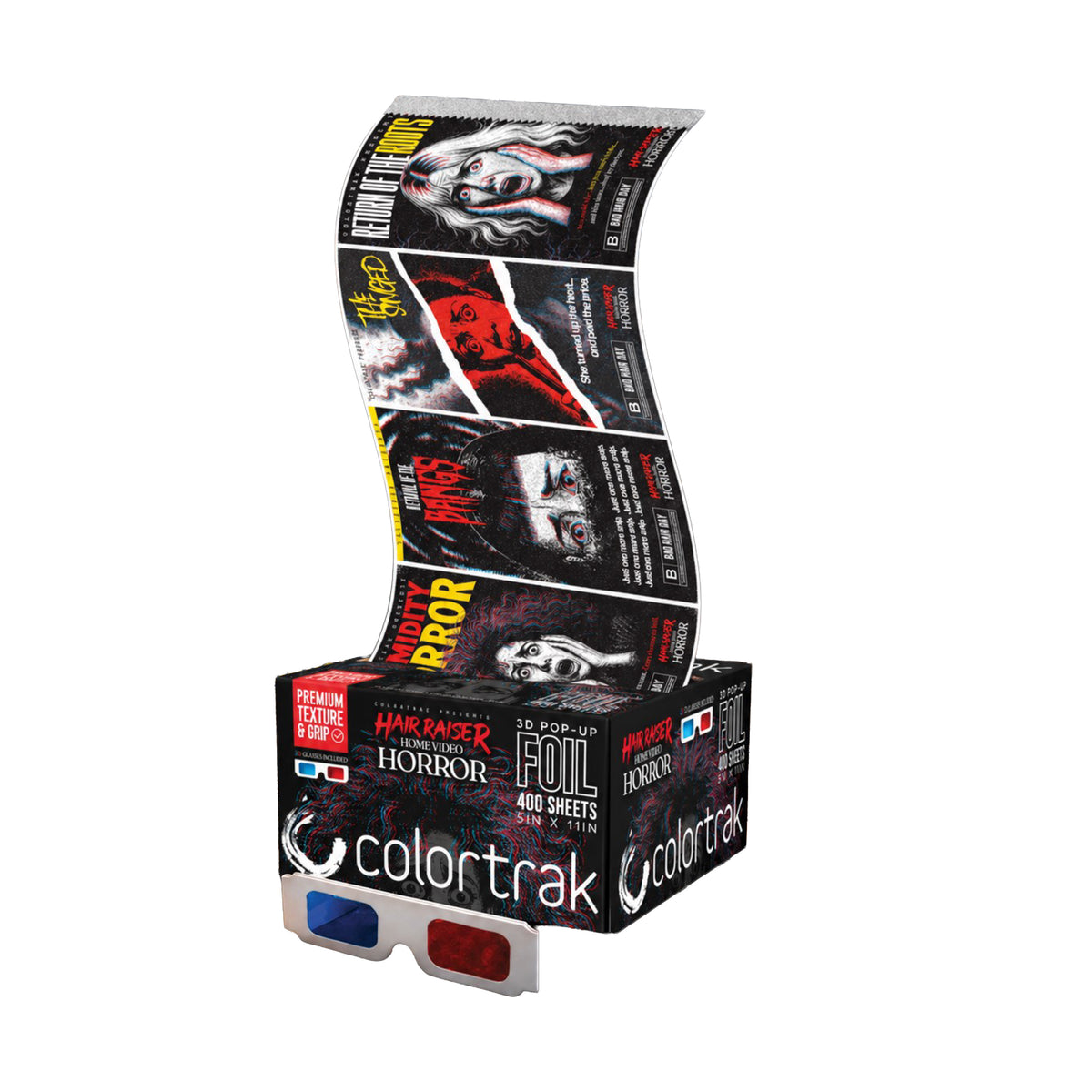 Colortrak Hair Raiser Home Video Horror 3D Pop-Up Foil 400 Sheets 5" x 11"