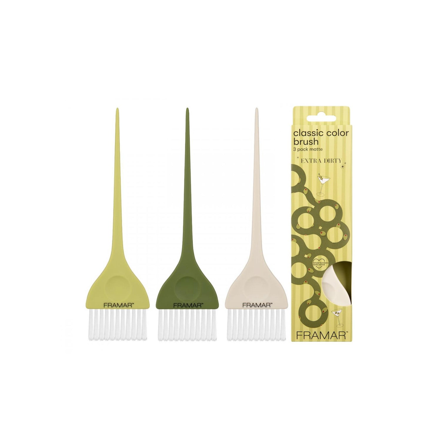Framar Extra Dirty 3Pc Classic Color Brushes