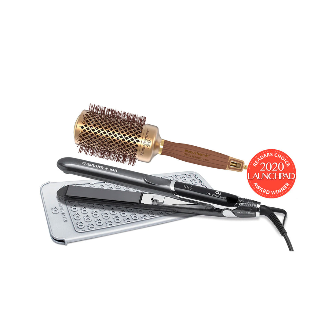 Olivia Garden Flat Iron Plus Brush Bundle