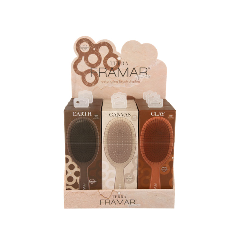 Framar Terra Series - 9pc Detangle Brush Display