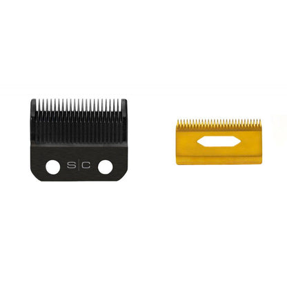 Alpha Clipper Blade with Black Diamond Fixed Blade and Gold Titanium Cutter